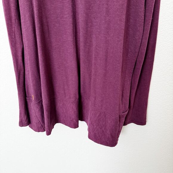 [Lucy] Purple Open Front Slub Knit Cocoon Cardigan Cozy Wrap Sweater *Flaw Sz XL - Picture 5 of 11